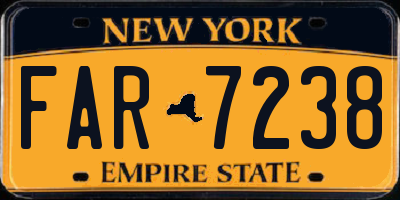 NY license plate FAR7238
