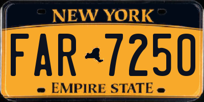 NY license plate FAR7250
