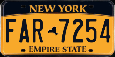 NY license plate FAR7254