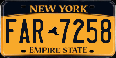 NY license plate FAR7258