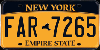 NY license plate FAR7265