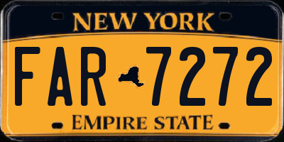 NY license plate FAR7272