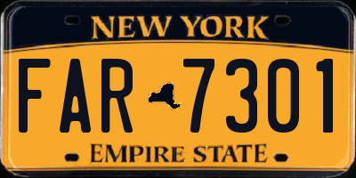NY license plate FAR7301