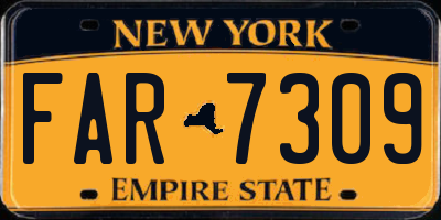 NY license plate FAR7309