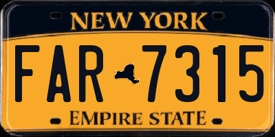 NY license plate FAR7315
