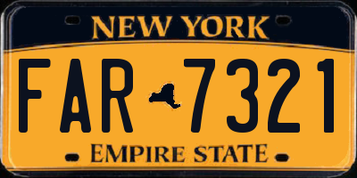 NY license plate FAR7321