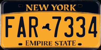 NY license plate FAR7334