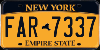 NY license plate FAR7337