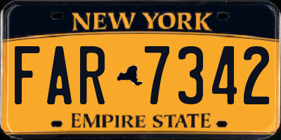 NY license plate FAR7342