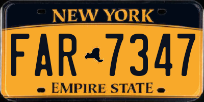 NY license plate FAR7347
