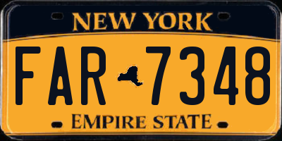 NY license plate FAR7348