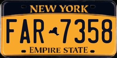 NY license plate FAR7358