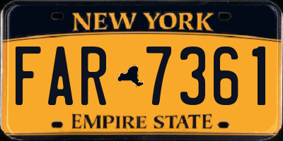 NY license plate FAR7361