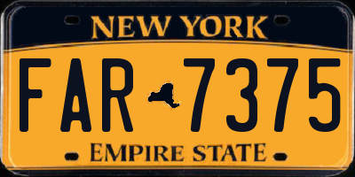 NY license plate FAR7375