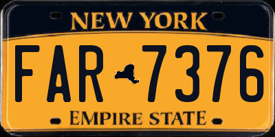 NY license plate FAR7376