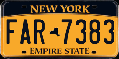 NY license plate FAR7383