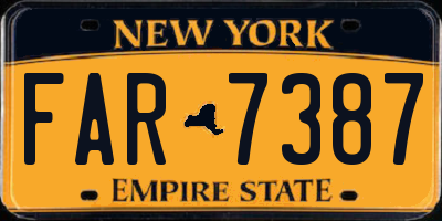 NY license plate FAR7387