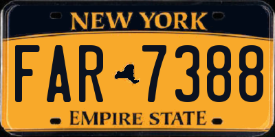NY license plate FAR7388