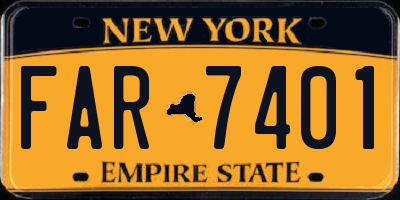NY license plate FAR7401