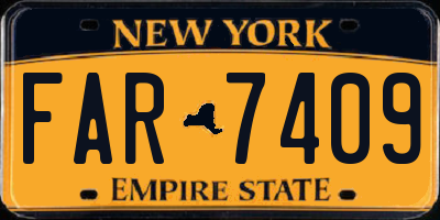 NY license plate FAR7409