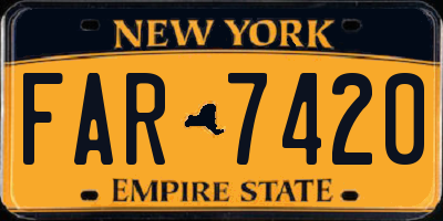 NY license plate FAR7420