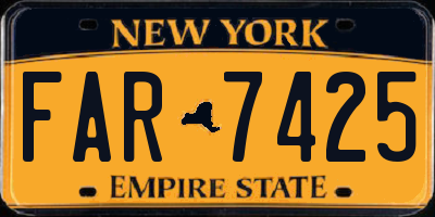 NY license plate FAR7425