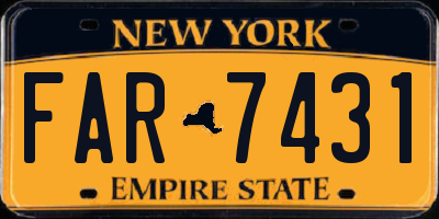 NY license plate FAR7431