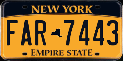 NY license plate FAR7443