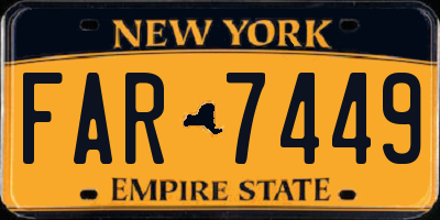 NY license plate FAR7449