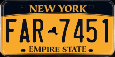 NY license plate FAR7451