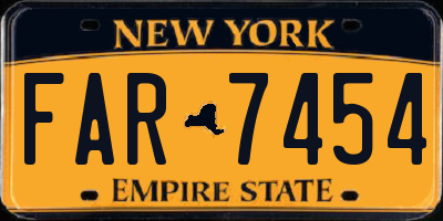 NY license plate FAR7454