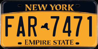 NY license plate FAR7471