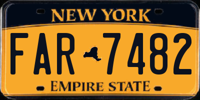 NY license plate FAR7482