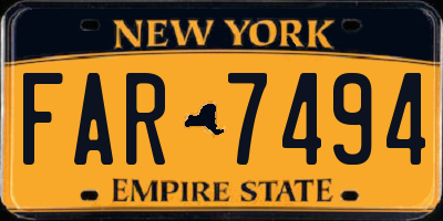 NY license plate FAR7494