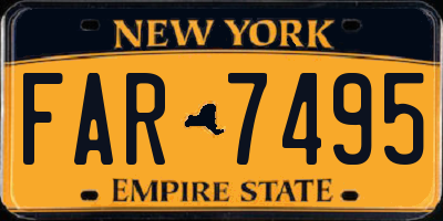 NY license plate FAR7495