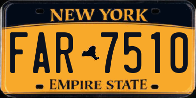 NY license plate FAR7510