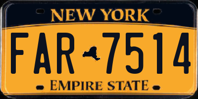 NY license plate FAR7514