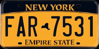 NY license plate FAR7531