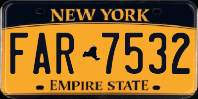 NY license plate FAR7532