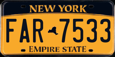 NY license plate FAR7533