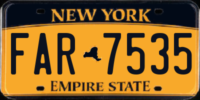 NY license plate FAR7535