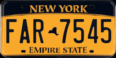 NY license plate FAR7545