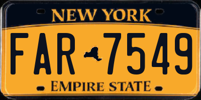 NY license plate FAR7549
