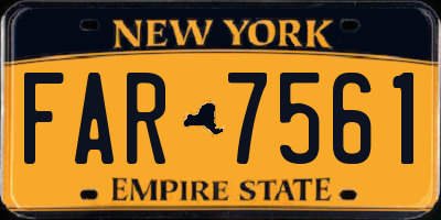NY license plate FAR7561