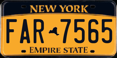 NY license plate FAR7565