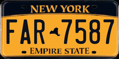 NY license plate FAR7587
