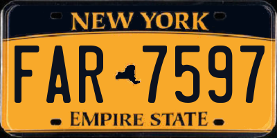 NY license plate FAR7597