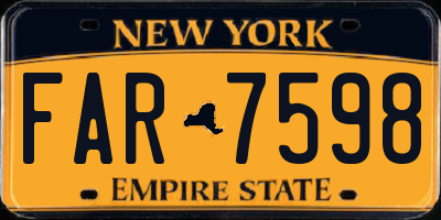 NY license plate FAR7598