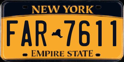 NY license plate FAR7611