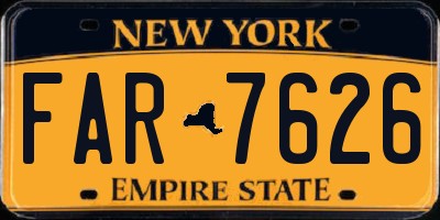NY license plate FAR7626